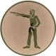 Aluemblem geprägt bronze 50mm - Pistolenschütze