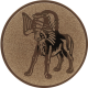 Emblème en aluminium gaufré bronze 50mm - Chien de chasse