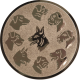 Emblème en aluminium gaufré bronze 25mm - Races de chiens