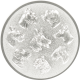 Alu emblem embossed silver 25mm - dog breeds 3D