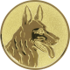 Alu emblem embossed gold 25mm - Shepherd dog
