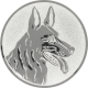 Alu emblem embossed silver 25mm - Shepherd dog