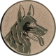 Alu emblem embossed bronze 25mm - shepherd dog