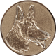 Alu emblem embossed bronze 25mm - Shepherd dog 3D