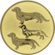 Alu emblem embossed gold 25mm - 3 breeds of dachshunds