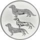 Alu emblem embossed silver 25mm - 3 breeds of dachshunds