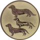 Aluminum emblem embossed bronze 25mm - 3 breeds of dachshunds