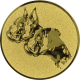 Aluemblem geprägt gold 25mm - Hunderasse 2 Boxer