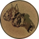 Emblème en aluminium gaufré bronze 25mm - race de chien 2 Boxer