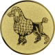 Embossed gold aluminum emblem 25mm - Poodle