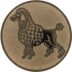 Bronze embossed aluminum emblem 25mm - Poodle