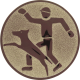 Bronze embossed aluminum emblem 25mm - Dog sport