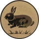 Aluminum emblem embossed bronze 25mm - rabbit
