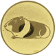 Aluemblem geprägt gold 25mm - Meerschwein