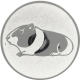 Alu emblem embossed silver 25mm - guinea pig