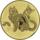 Alu emblem embossed gold 25mm - cats