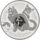 Alu emblem embossed silver 25mm - cats