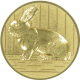 Alu emblem embossed gold 25mm - rabbit 3D