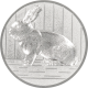 Alu emblem embossed silver 25mm - rabbit 3D
