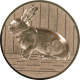 Alu emblem embossed bronze 25mm - rabbit 3D