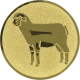 Alu emblem embossed gold 25mm - sheep