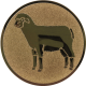 Aluminum emblem embossed bronze 25mm - sheep