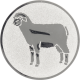 Alu emblem embossed silver 50mm - sheep
