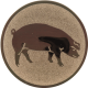 Aluminum emblem embossed bronze 25mm - pig