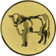 Emblema de alumínio com relevo dourado 25mm - vaca