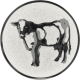 Emblème en aluminium gaufré argent 25mm - Vache