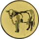 Embossed gold aluminum emblem 50mm - Cow