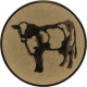 Embossed bronze aluminum emblem 50mm - cow