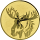 Alu emblem embossed gold 25mm - moose