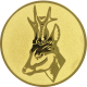 Aluminum emblem embossed gold 25mm - Roebuck