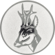 Emblème en aluminium gaufré argent 25mm - Chevreuil