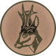Emblème en aluminium gaufré bronze 25mm - Chevreuil