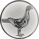 Alu emblem embossed silver 25mm - dove standing
