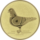 Alu emblem embossed gold 25mm - dove