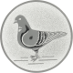 Alu emblem embossed silver 25mm - dove