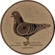 Aluminum emblem embossed bronze 25mm - dove