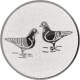Silver embossed aluminum emblem 25mm - 2 doves
