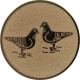 Emblème en aluminium gaufré bronze 50mm - 2 colombes