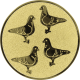 Alu emblem embossed gold 50mm - 4 doves