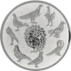 Emblème en aluminium gaufré argent 25mm - Races de pigeons