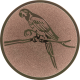 Aluemblem geprägt bronze 25mm - Papagei