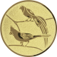 Aluemblem geprägt gold 25mm - Exotische Vögel