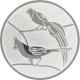 Alu emblem embossed silver 25mm - Exotic birds