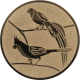 Emblème en aluminium gaufré bronze 50mm - Oiseaux exotiques