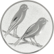 Aluemblem geprägt silber 25mm - Kanarienvögel