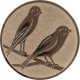Aluemblem geprägt bronze 25mm - Kanarienvögel